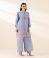 Unstitched Women's Embroidered Cotton Jacquard Blue Two Piece Suit